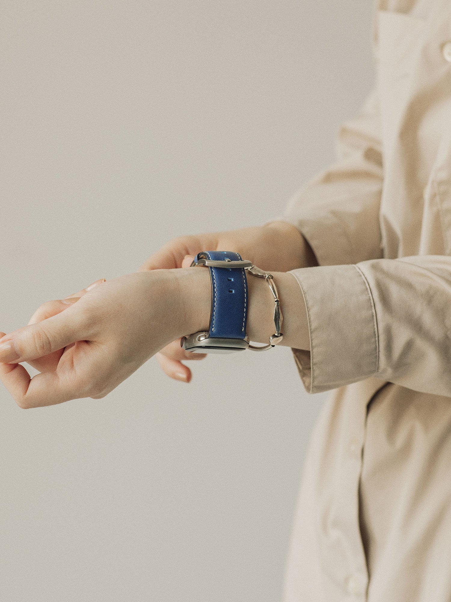 レザーウォッチバンド Apple Watch用(藍染革)