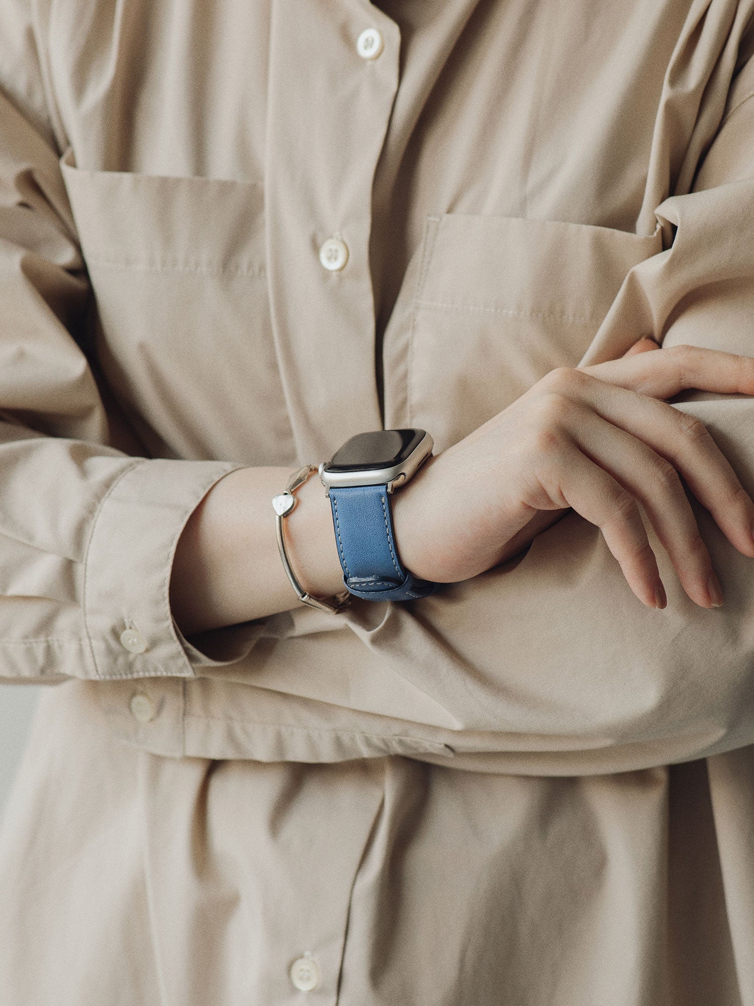 レザーウォッチバンド Apple Watch用(藍染革)