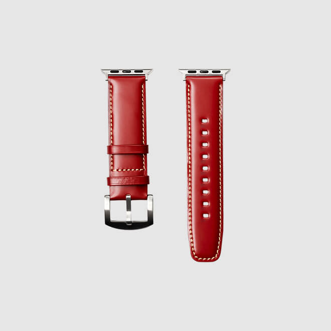 レザーウォッチバンド Apple Watch用（Rコードバン） セピアレッド